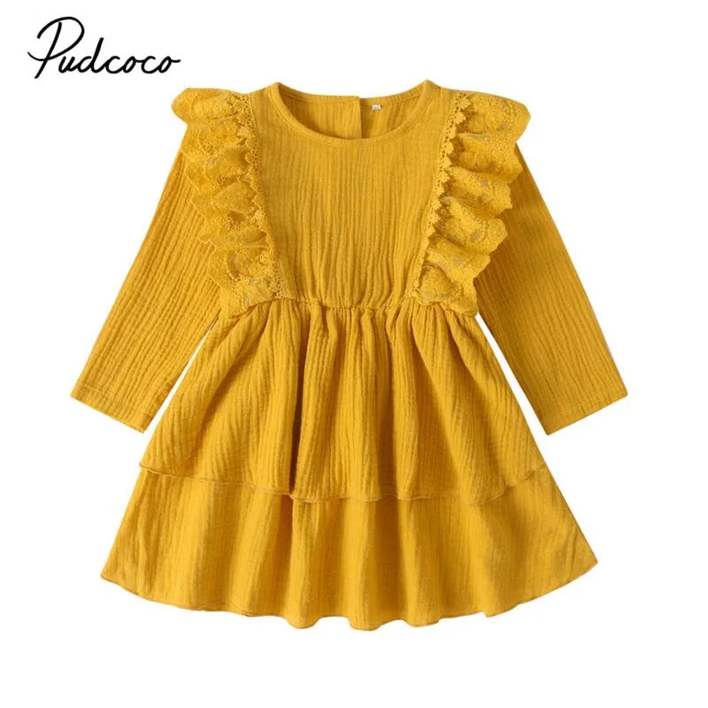 2019 весенне-осенняя одежда для малышей принцессы с длинными рукавами маленьких