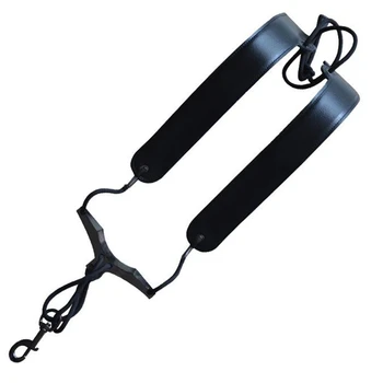 

Genuine Leather Saxophone Double Shoulder Neck Strap Cowhide Material Adjustable Sax Stage Play Neck Belt Black