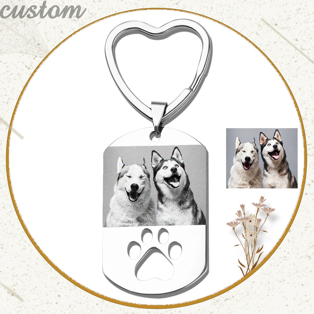 Good Buy Jewelry Keyring Keychain Engrave Customize Name-Date Dog-Photograph Stainless-Steel Love 4001208704847