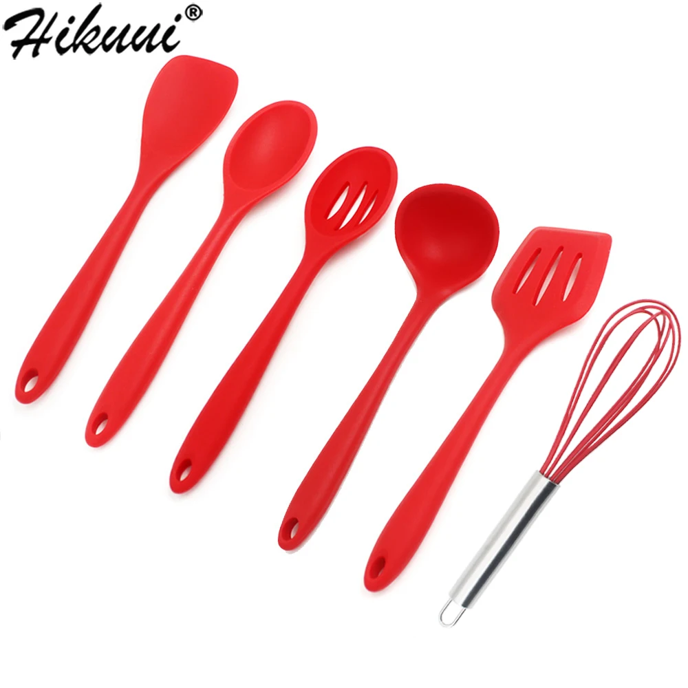 1 Piece 6 Styles Kitchen Silicone Cooking Tools Nylon Cooking Utensils Spoon Shovel Whisk