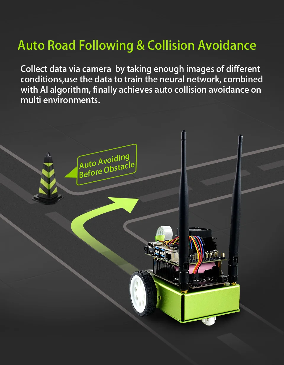 Waveshare JetBot AI Kit NVIDIA официальная рекомендация AI Robot на основе Jetson Nano Smart robot