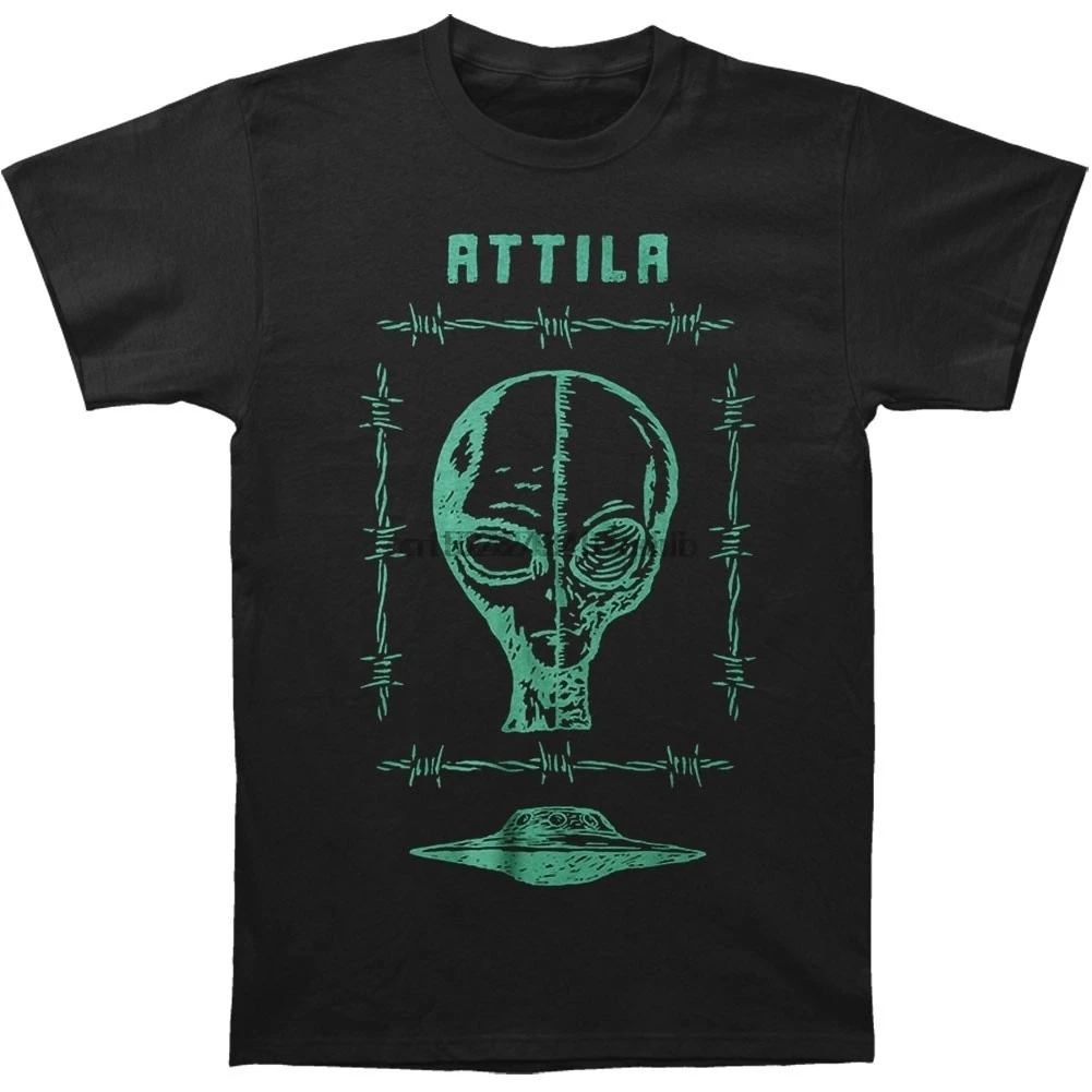 Attila UFO T-shirt Fashion Funny Printing Short Sleeve Tshirt | Мужская одежда