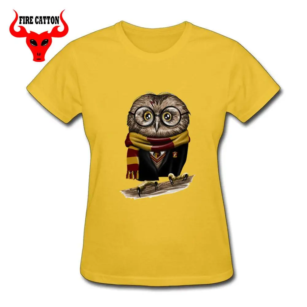 Yellow Пародия Мода милый Гарри сова футболка для женщин гик Хогвартс Топы хипстер тройник Новинка волшебный волшебник футболка Owly Поттер-футболка «lover» - Цвет: Yellow