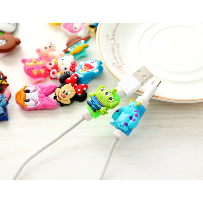Универсальный мультфильм USB телефон протектор сердцевины кабеля для iPhone XS чехол