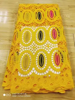 

african swiss lace fabric yellow 100%cotton swiss voile lace in switzerland duabi fabric nigerian dry lace for party 5yards