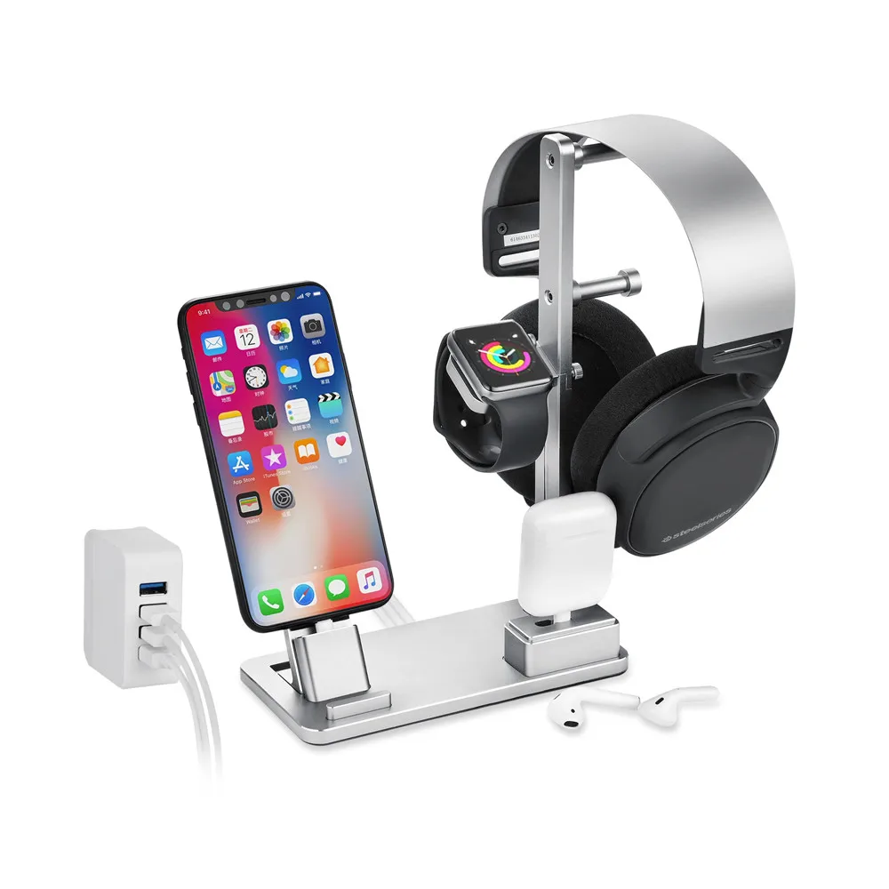 

CARPRIE Aluminum alloy bracket for Apple mobile phone watch headset tablet charging base bracket 6 In 1 Smart Charger Stand