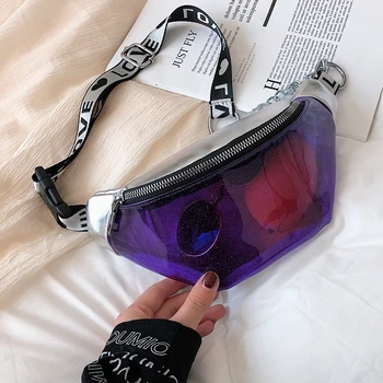 

2020 New Summer Transparent Fanny Packs for Women Chain Waist Packs Ladies Small Belt Bags Female Chest Bag Travel Waist Pack