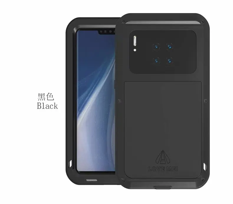 Для huawei mate 30 Pro Чехол Love Mei металлический алюминиевый+ Гибридный Силиконовый противоударный грязеотталкивающий защитный чехол для huawei mate 30 Pro Чехол - Цвет: Черный