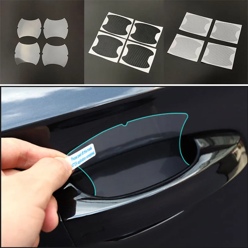 Poignée de porte de voiture | Film de Protection, universel, Invisible Transparent de voiture, rayures Films de Protection, autocollant de poignée 4 pièces/lot