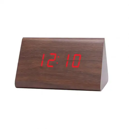 Bamboo Red Цифровой деревянный USB светодиодный ночной Светильник будильник термометр дисплей часы для украшения гостиной на батарейках часы - Цвет: Bamboo Red