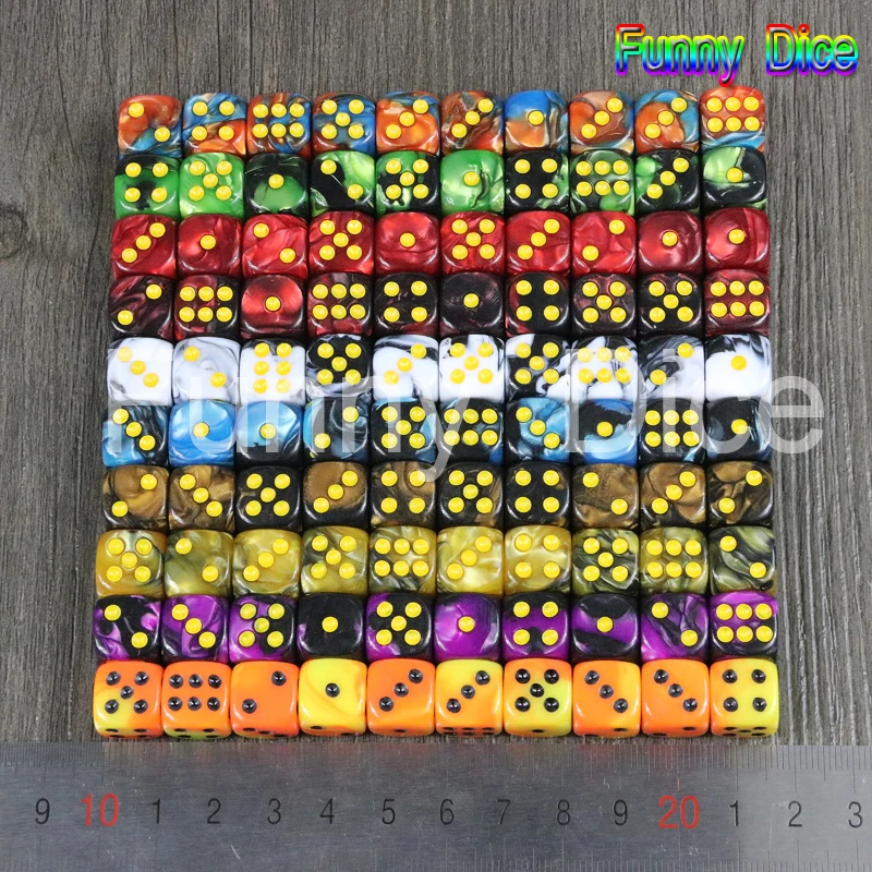 Забавные мини-кубики 10 шт./компл. 12 мм D6 азартные игры Стандартный в горошек аксессуары для азартных игр, настольная игра