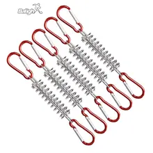 

Balight 5Pcs Steel Tent Rope Tightener with Carabiner Clips Cord Adjuster Tensioner Outdoor Camping Windproof Spring Tent Buckle