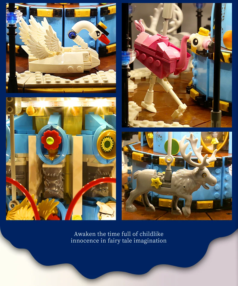 He16b5ef6a32f47e7ba0ec5defa3dbab2a Mold KING kreatywne prezenty świąteczne karuzela plac zabaw diabelski młyn ełk sanie montaż cegieł Kid edukacyjne do budowania zabawek