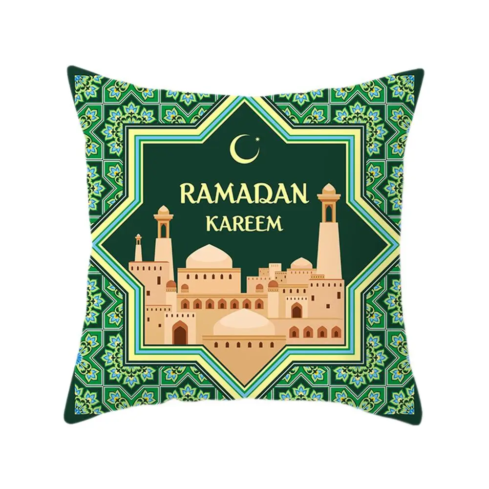 

1 Pcs Pillow Case Ramadan Festival Pattern Polyester Printing Home Decoration Sofa Cushion Cover Bed Pillowcase Pillow Cover