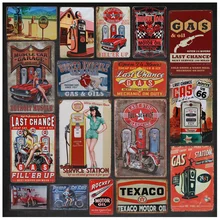 Винтаж гараж домашний декор Texaco стикеры бензин продукт железный Стиль Живопись ретро жестяные металлические знаки Искусство жестяные таблички 8x12 дюймов H29