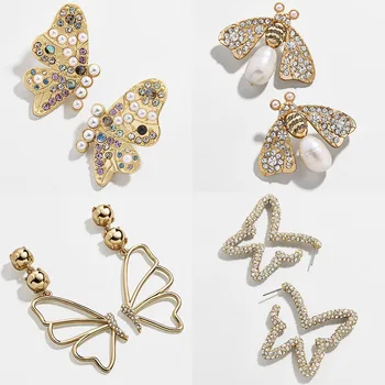 

Miwens Crystal Butterfly Dangle Drop Earrings For Women Charm Bee Statement Hanging Earrings Metal Animal Ear Jewelry