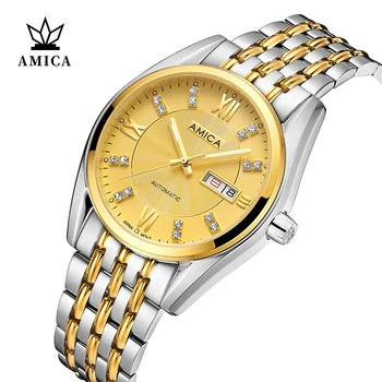 

AMICA Men Mechanical Watch Luxury Automatic Watch Sport Stainless Steel Waterproof Top Brand Men Watch