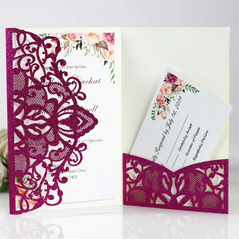 Современная свадебная пригласительная открытка с блестками цветочный Сельский