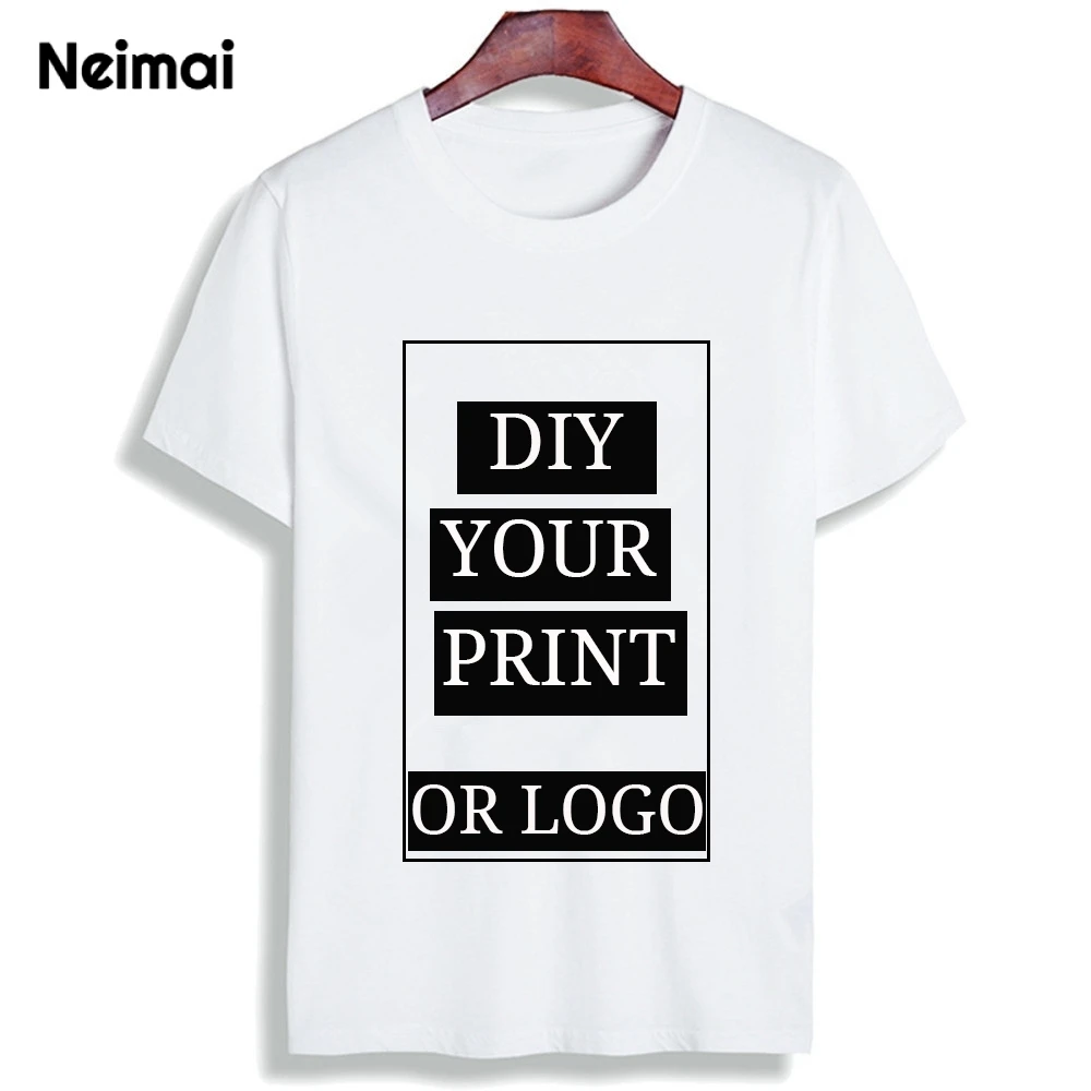 

Camisetas Verano Mujer 2019 DIY Customized Print t Shirt For Women Your Photo Or Logo Graphic Tee White Cotton Tops Short Sleeve