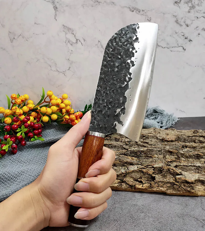 8 hand forged large boning knife with steel blade Old-fashioned chef's  commercial chopping knife for long lasting sharpness - AliExpress