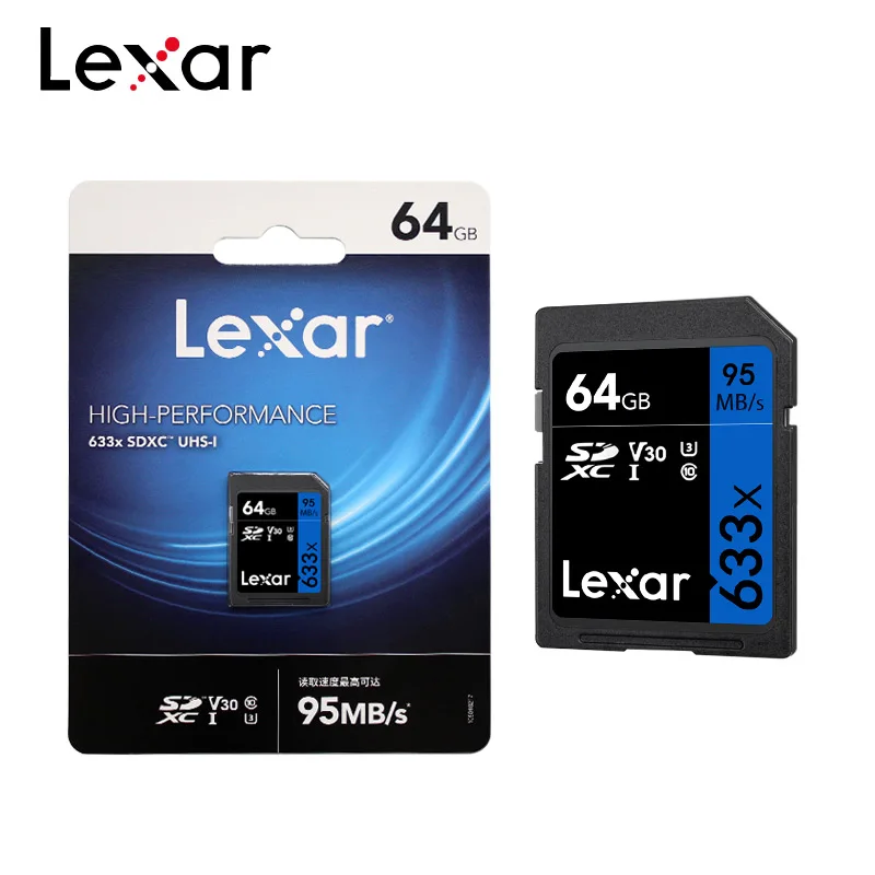 100% Оригинальный Lexar 633x sd-карту 32 Гб U1 Class 10 95 МБ/с. UHS-I слот для карт памяти 64 128 V30 U3