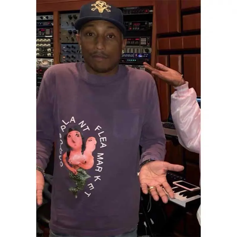 Kanye CPFM. XYZ Русалка друзья BottomingT футболка для мужчин и женщин 1:1 хип-хоп с изображением Трэвиса Скотта Astroworld темно-фиолетовая футболка с длинными рукавами