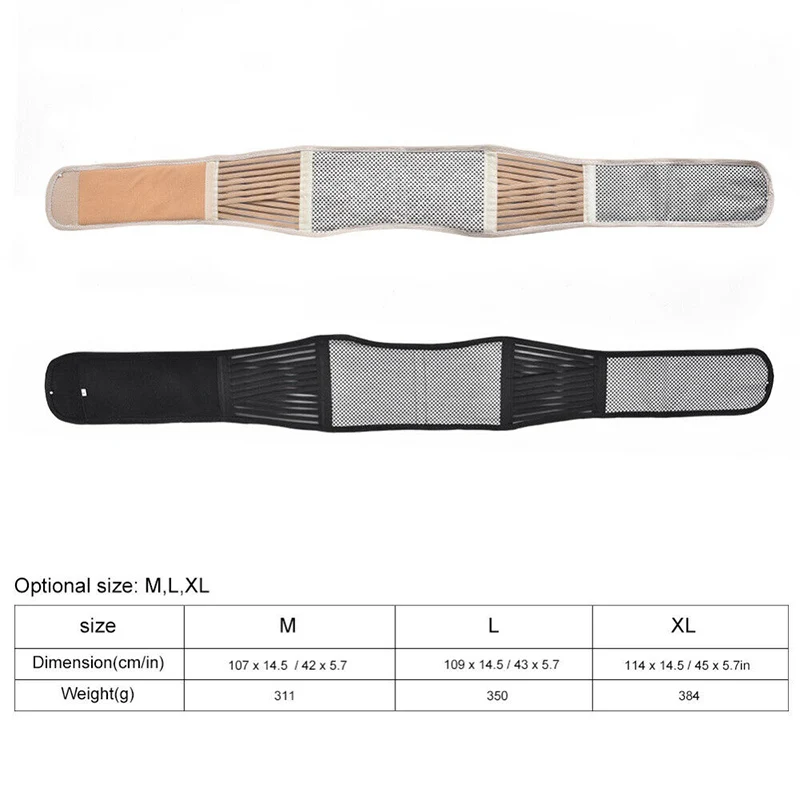 Lumbar Support Belt Back Braces Tourmaline Self-heating Magnetic Therapy Breathable Belt SAL99