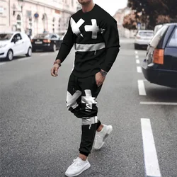 XOXO – costume col rond pour hommes, impression 3D, mode de rue, grande taille, vêtements pour hommes, automne et hiver S 6XL 2021 
