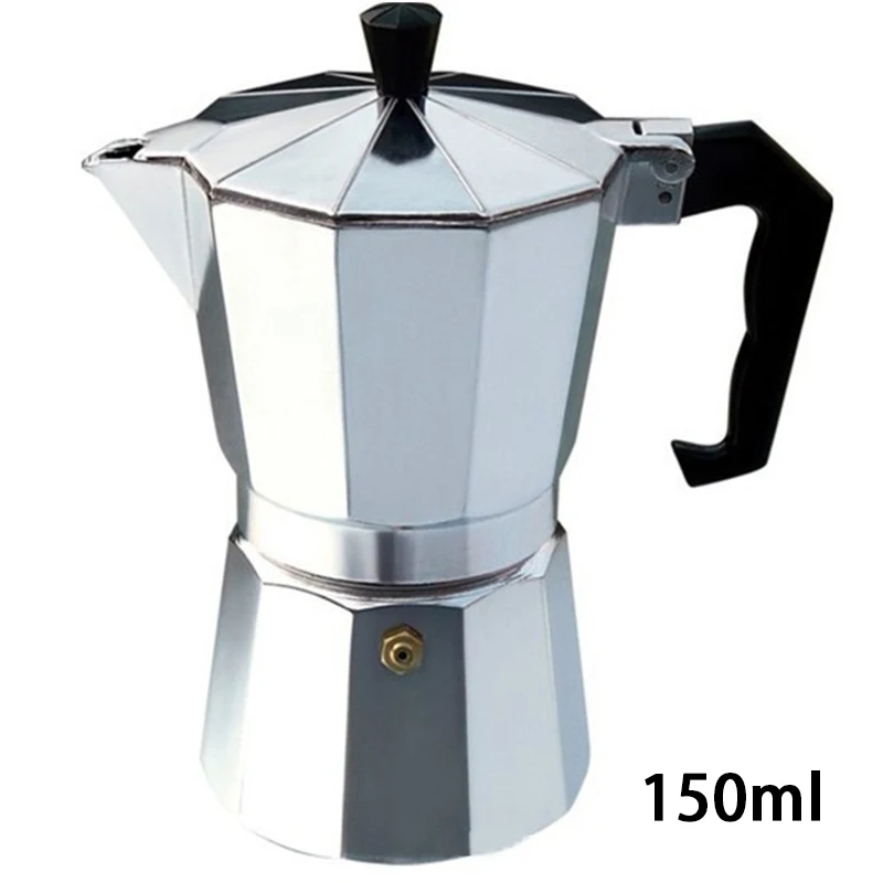 Практичный Moka Кофе горшок Алюминий Кофе производитель прочный Moka Cafeteira Кофеварка горшок 50/100/150/300/450/600 мл - Цвет: 150ml