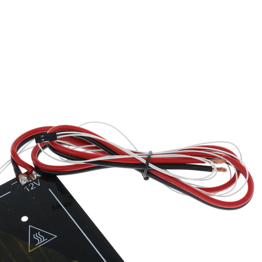 3D Printer Aluminum Heated Bed 12V Hot Bed with Thermal Cable for CR-10 Black 300*300*3mm