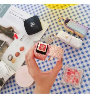 

Bentoy Milkjoy Laser Shinning Lipstick case Key Chain Daily Cosmetic Case Girls Makeup Bag Beauty Lipstick Holder Bags