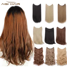 I's a парик 22 ''невидимая проволока для наращивания волос секретная Рыбная линия Шиньоны Длинные волнистые настоящие натуральные синтетические волосы