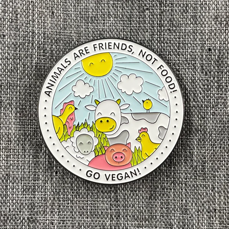 Go spilla vegana per vestiti simpatici oggetti distintivi animali