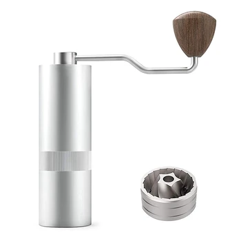 

Manual Burr Coffee Grinder Stainless Steel Pentagonal Cone Grinder with Adjustable Settings, Suitable for Reversing