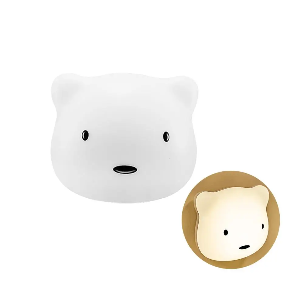 warm light Милый медведь ночник Светодиодная лампа мультфильм Спальня дети Usb Магнитная палка Съемная затемнение сенсор перезаряжаемые декоративные 5 В - Испускаемый цвет: warm light