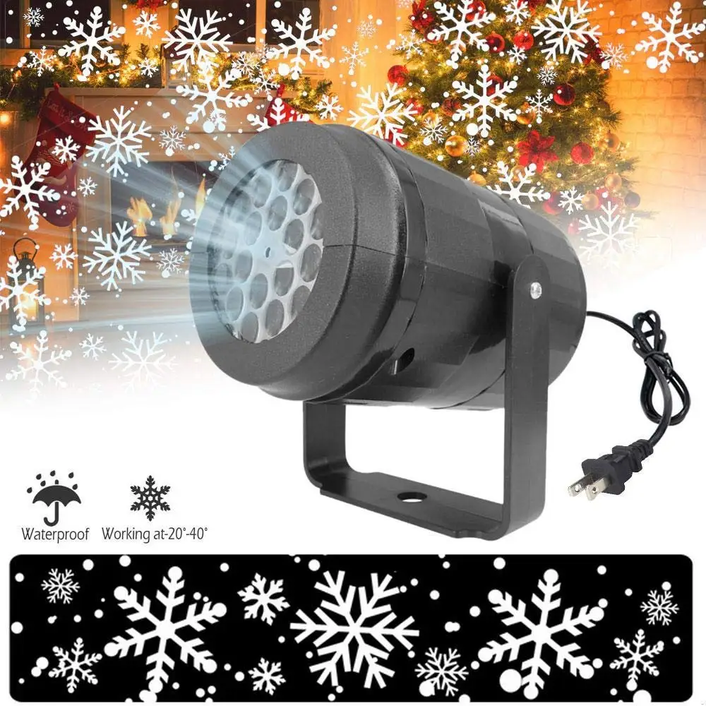 snowflake light LED Stage Lights LED white snowstorm projector Christmas atmosphere holiday family party special lamp christmas snowflake projector lights outdoor waterproof move snowstorm projection lamp xmas atmosphere festivals party decor