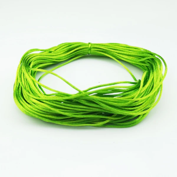 Lemon Green 1 мм 38 цветов, сатиновый шнур, китайский узел, бисероплетение, шнур для детских силиконовых прорезывателей, ожерелье из бисера: нейлон-20 ярдов каждая штука - Цвет: Lemon Green