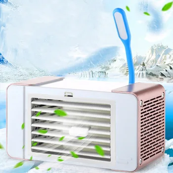 

Mini Desktop Fan with LED Light Home Office Portable USB Powered Air Cooling Humidifier Fan