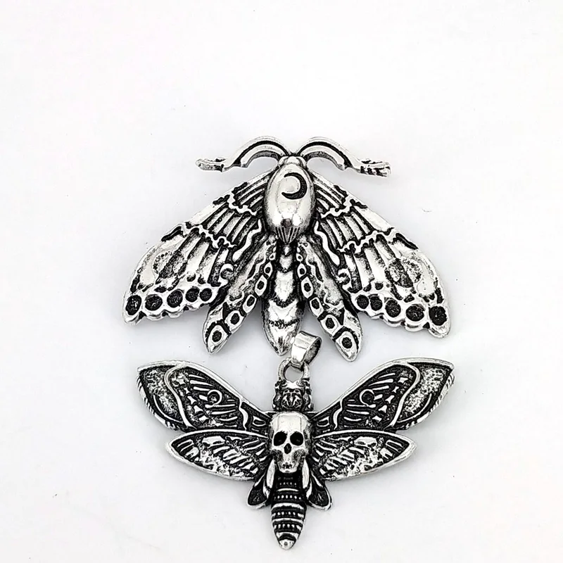 hzew 5pcs Animal moth accessories skull head moth pendant