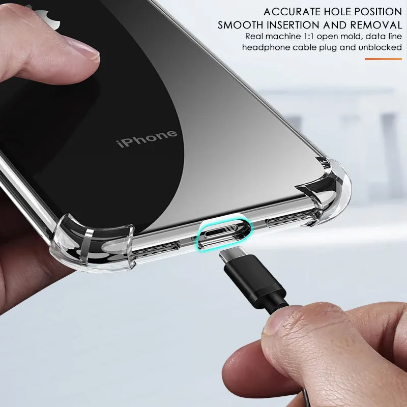 Luxury Shockproof Transparent Silicone Phone Case - Elegant and Durable Back Cover