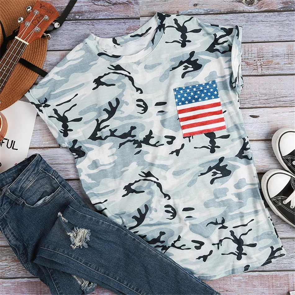 American Flag Pocket T Shirt 