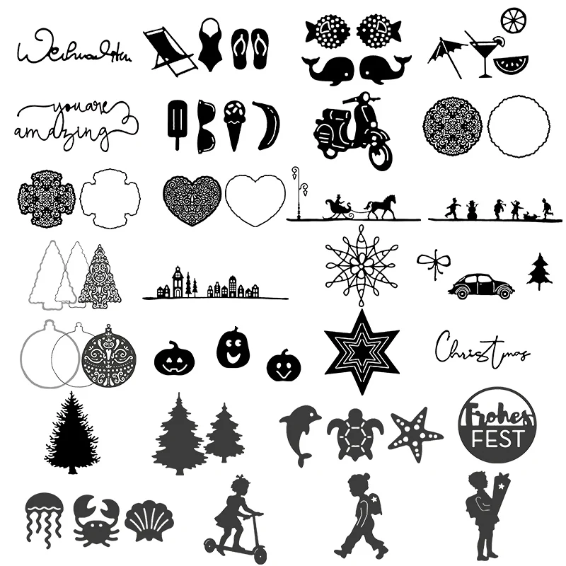 

Metal Cutting Dies for Scrapbooking Embossing Craft Card Decoration New 2019 Marine Organism Tree Heart Children