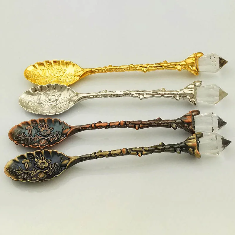 Spoon Decorative Pattern Cake Teaspoon Coffee Tableware Zinc Alloy Retro Dessert Arab Style Vintage