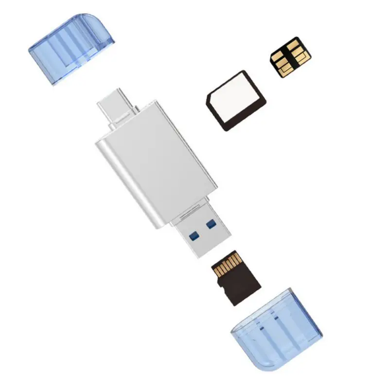 Портативный 2-в-1 кард-ридер адаптер Портативный Тип type-C USB 2,0 для нм Nano TF защищенная цифровая Карты памяти и аксессуары для huawei