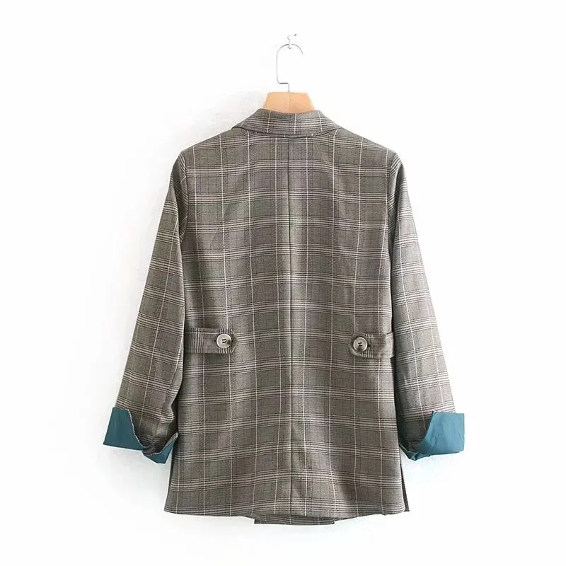 

Western Style 2019 Autumn New Style WOMEN'S Dress Versatile Slimming French Retro Loose Version of Plaid Suit Coat B