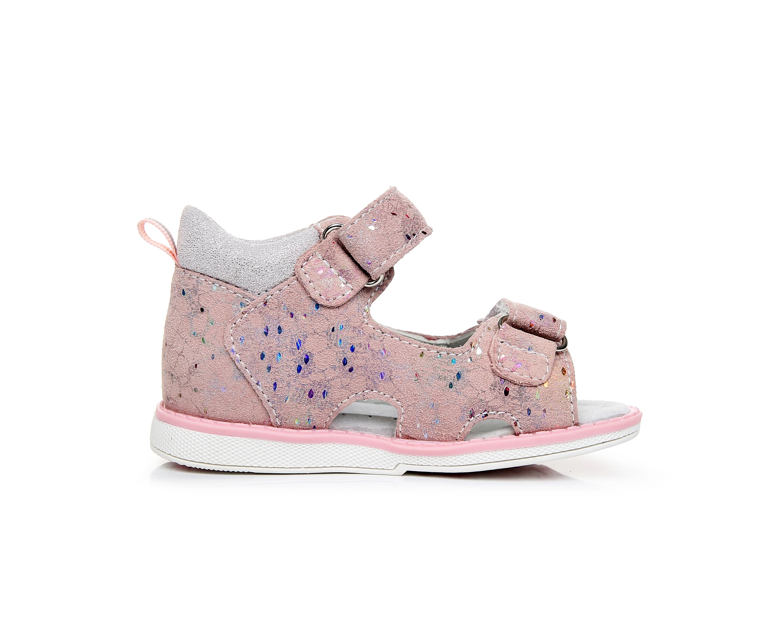 APAKOWA Girls Genuine Leather Sandals Toddler Shoes Daisy Flower Decorate Summer Sandals Open Toe Hoof Heels Kids Feetwear