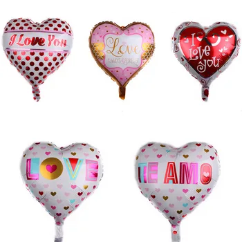 

50pcs 18inch Spanish Bride and Groom I Love You foil mylar balloons Love Heart wedding/Valentine's day helium balloon globos