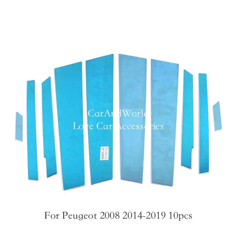 Stainless Steel Door Glass Window Middle Pillar Garnish Strip Column Frame Parts Trim For Peugeot 2008 2014-2022 Car Accessories |
