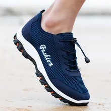 Весенне-летняя новая мужская спортивная обувь. Дышащая сетчатая обувь; мужская повседневная обувь; уличная спортивная обувь; Мужская обувь без застежки