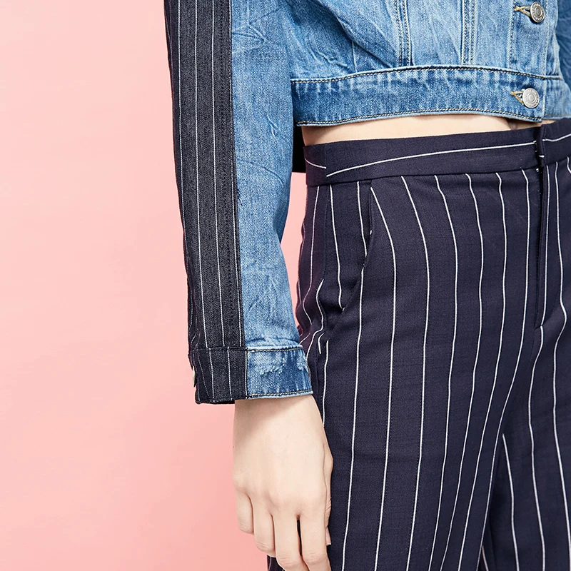 Vero Moda Женские клетчатые прямые широкие повседневные брюки | 3191Pl501